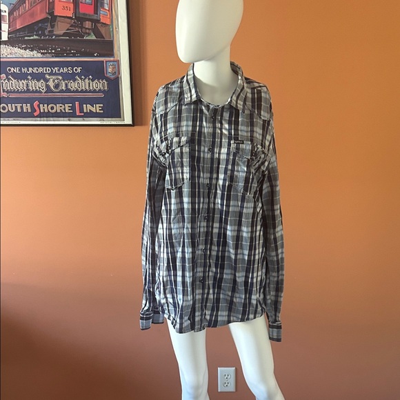 BUFFALO DAVID BITTON blue/white/gray men’s plaid button down shirt - Picture 1 of 10